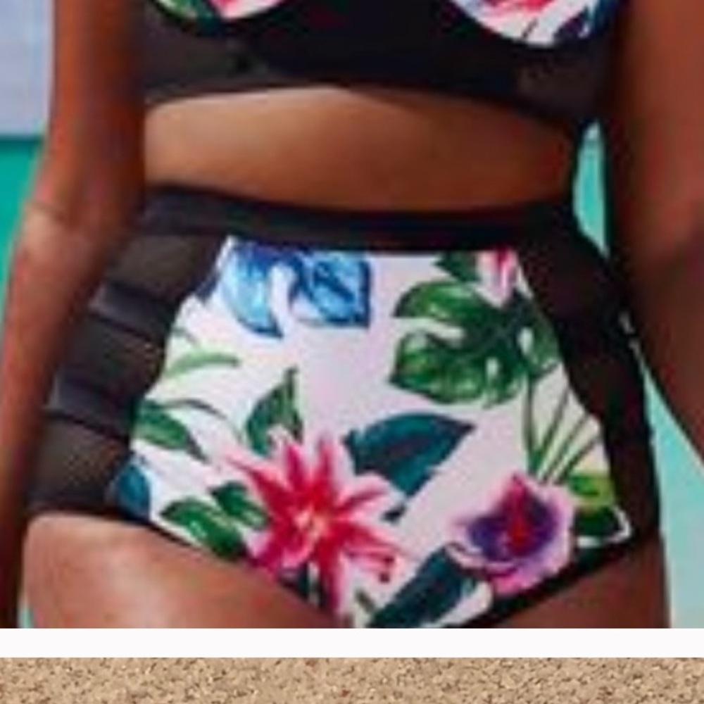 Gabi Fresh Floral Cage High Waist Bikini Bottom 18